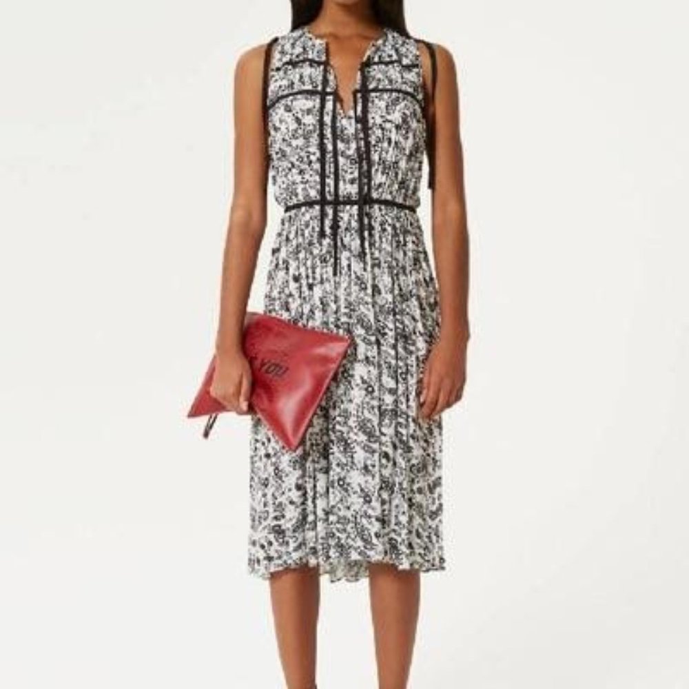 Rebecca Minkoff Women's Dress Thea Sleeveless Paisley-Print Midi Size S